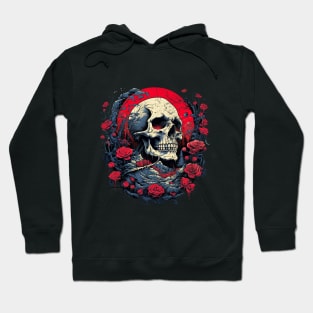 Grim and Grit: Vintage Grunge Skull Graphic Tee Hoodie